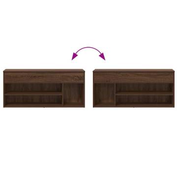 Shoe Bench Brown Oak - Elegant Storage & Seating Solution