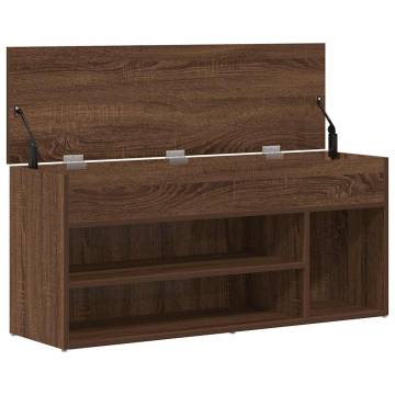 Shoe Bench Brown Oak - Elegant Storage & Seating Solution