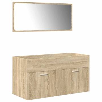 5 Piece Bathroom Furniture Set - Sonoma Oak - Hipomarket UK