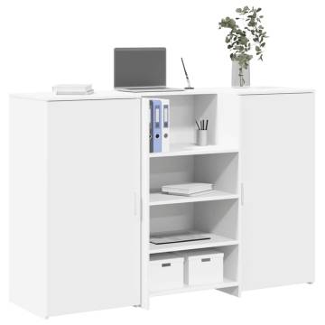 Elegant White Reception Desk - 155x50 cm - Durable Engineered Wood