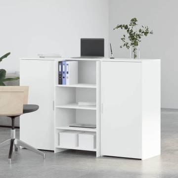 Elegant White Reception Desk - 155x50 cm - Durable Engineered Wood