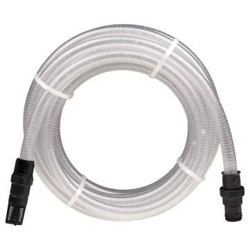 Transparent Suction Hose with PVC Connectors - 10m