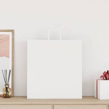 White Paper Bags with Handles - 50 pcs | HipoMarket UK