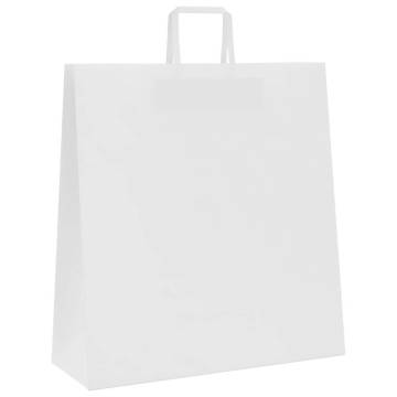 White Paper Bags with Handles - 50 pcs | HipoMarket UK