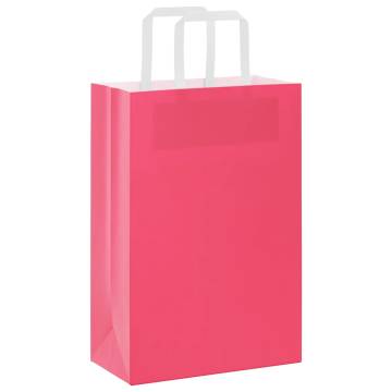 Pink Paper Bags with Handles - 50 pcs | 21x11x31 cm