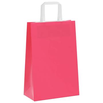 Pink Paper Bags with Handles - 50 pcs | 21x11x31 cm