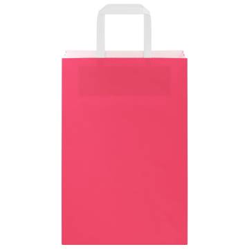 Pink Paper Bags with Handles - 50 pcs | 21x11x31 cm