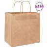 250 Brown Paper Bags with Handles - Eco-Friendly Packaging