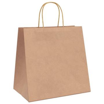 250 Brown Paper Bags with Handles - Eco-Friendly Packaging