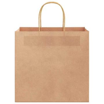 250 Brown Paper Bags with Handles - Eco-Friendly Packaging