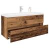  Sink Cabinet with Built-in Basin and Faucet Old Wood Colour old wood Size 100 x 38.5 x 45 cm Quantity in Package 1 Model with faucet & drain 