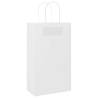 50 White Paper Bags with Handles | Eco-Friendly 21x11x36 cm