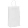 50 White Paper Bags with Handles | Eco-Friendly 21x11x36 cm