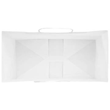 50 White Paper Bags with Handles | Eco-Friendly 21x11x36 cm