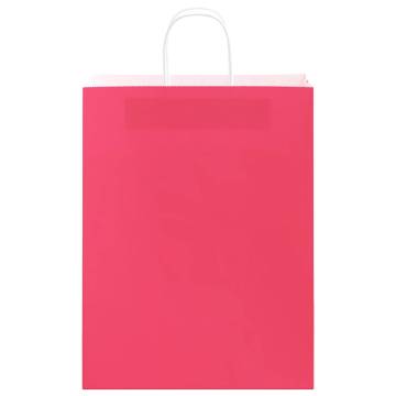 Pink Paper Bags with Handles - 250 pcs | Sustainable Packaging