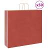 Red Paper Bags with Handles - 50 Pcs | Durable & Eco-Friendly