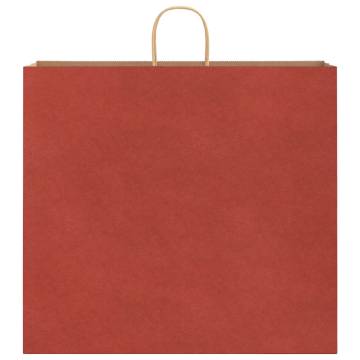 Red Paper Bags with Handles - 50 Pcs | Durable & Eco-Friendly