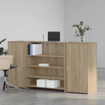 Reception Desk Sonoma Oak - Durable & Versatile Design