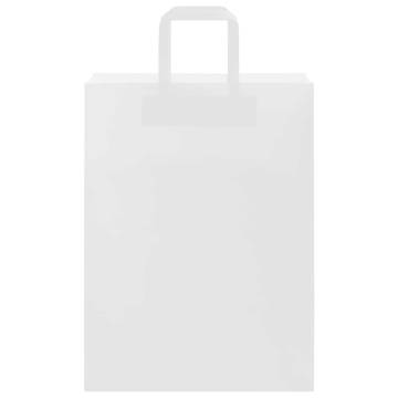 White Paper Bags with Handles - 50 pcs | Hipomarket