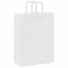 White Paper Bags with Handles - 50 pcs | Hipomarket