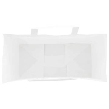 White Paper Bags with Handles - 50 pcs | Hipomarket