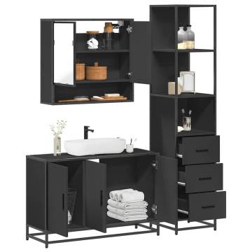 Elegant 3 Piece Bathroom Furniture Set in Black - Hipo Market