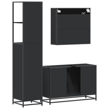 Elegant 3 Piece Bathroom Furniture Set in Black - Hipo Market