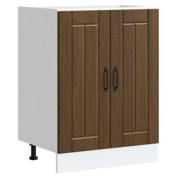 Sink Base Cabinet Lucca - Brown Oak Engineered Wood | Hipo Market