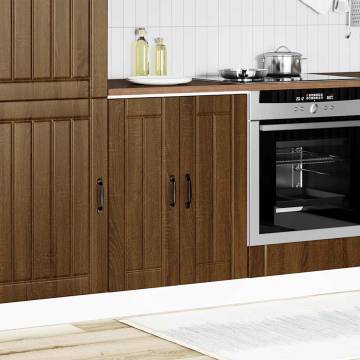 Sink Base Cabinet Lucca - Brown Oak Engineered Wood | Hipo Market