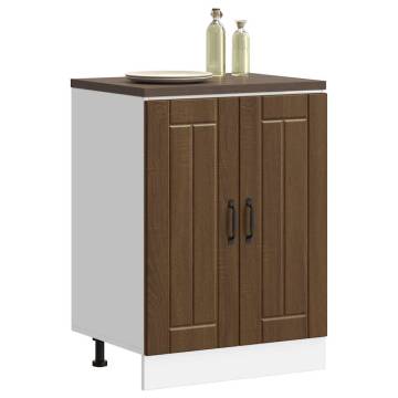 Sink Base Cabinet Lucca - Brown Oak Engineered Wood | Hipo Market