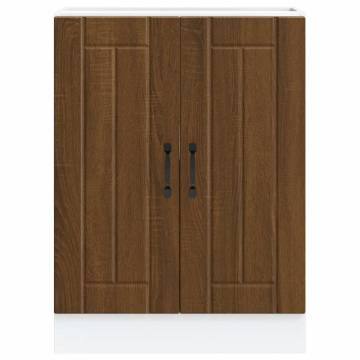 Sink Base Cabinet Lucca - Brown Oak Engineered Wood | Hipo Market