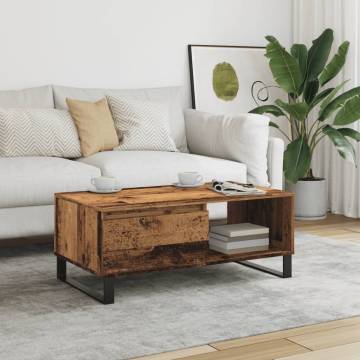 Coffee Table Old Wood 90x50 cm | Industrial Style & Storage