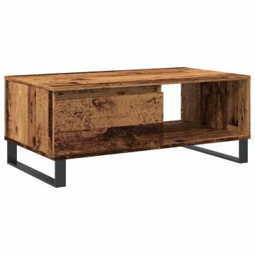 Coffee Table Old Wood 90x50 cm | Industrial Style & Storage