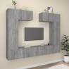 6 Piece Grey Sonoma TV Cabinet Set - Stylish & Practical