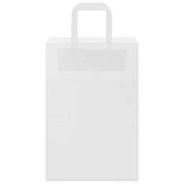 250 White Paper Bags with Handles - Eco-Friendly & Versatile