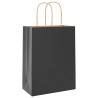 50 Black Paper Bags with Handles | Eco-Friendly Kraft Bags