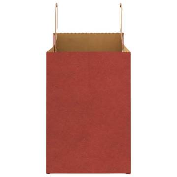 250 Red Paper Bags with Handles - Sustainable & Durable