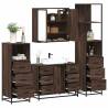  4 Piece Bathroom Furniture Set Brown Oak Engineered Wood Colour brown oak Number of 1 