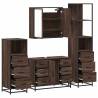 4 Piece Bathroom Furniture Set - Brown Oak Engineered Wood