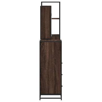 4 Piece Bathroom Furniture Set - Brown Oak Engineered Wood