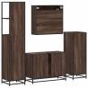 4 Piece Bathroom Furniture Set - Brown Oak Engineered Wood