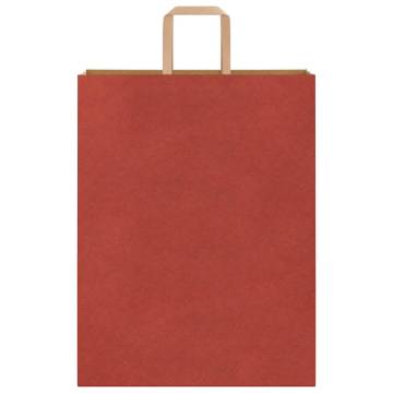 Red Paper Bags with Handles - 50 pcs | Eco-Friendly Packaging