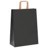 50 Black Paper Bags with Handles - Eco-Friendly & Durable