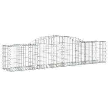 Arched Gabion Baskets 12 pcs - Galvanised Iron | HipoMarket