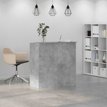 Reception Desk Concrete Grey - Versatile Engineered Wood Design