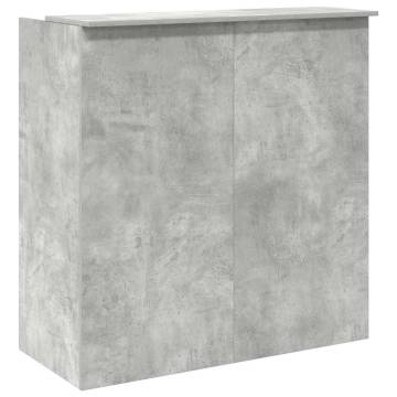 Reception Desk Concrete Grey - Versatile Engineered Wood Design