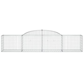 Arched Gabion Baskets 12 pcs - Galvanised Iron | HipoMarket