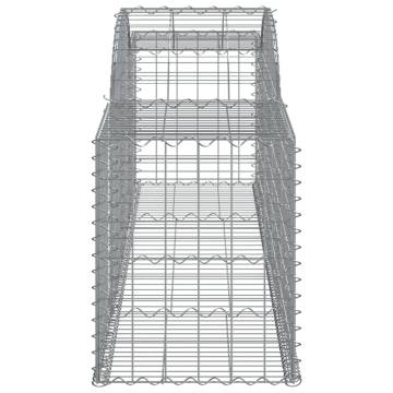 Arched Gabion Baskets 12 pcs - Galvanised Iron | HipoMarket