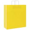 Yellow Paper Bags with Handles - 50 pcs | Durable & Recyclable