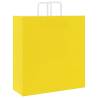 Yellow Paper Bags with Handles - 50 pcs | Durable & Recyclable